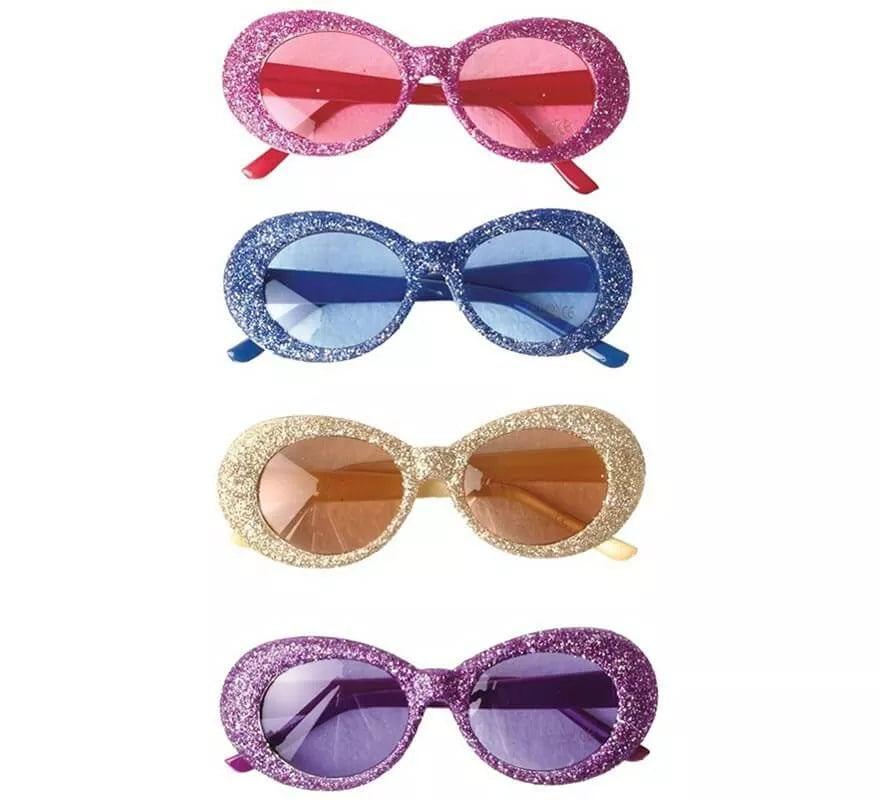 Translation missing: de.Gafas Años 60 con purpurina en colores surtidos