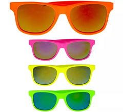80er-Jahre-Neonbrille mit Gläsern in verschiedenen Farben