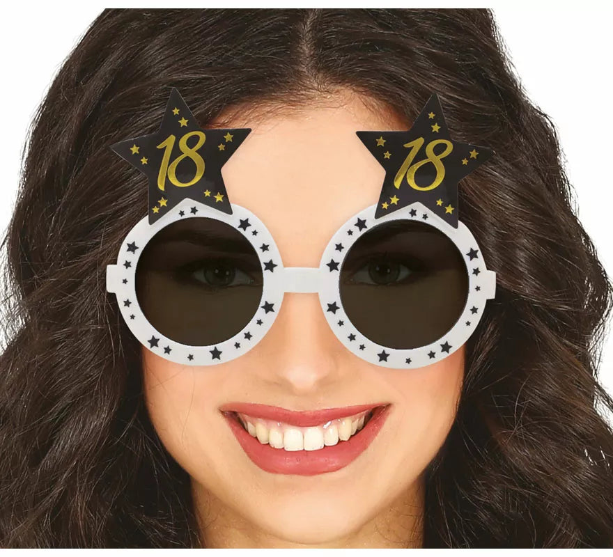 Translation missing: de.Gafas Blancas con Estrellas 18 Años Cumpleaños y Aniversarios
