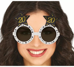 Weiße Brille mit Sternen 20 Jahre
