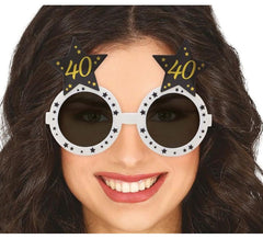 Weiße Brille mit Sternen 40 Jahre