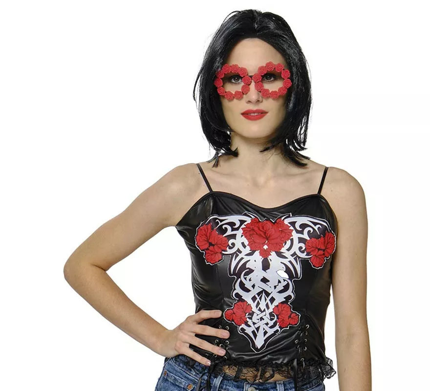 Translation missing: de.Gafas de Catrina Rosas rojas