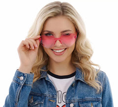 Brille mit rosa Herzen