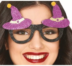 Lila Hexenhüte Brille