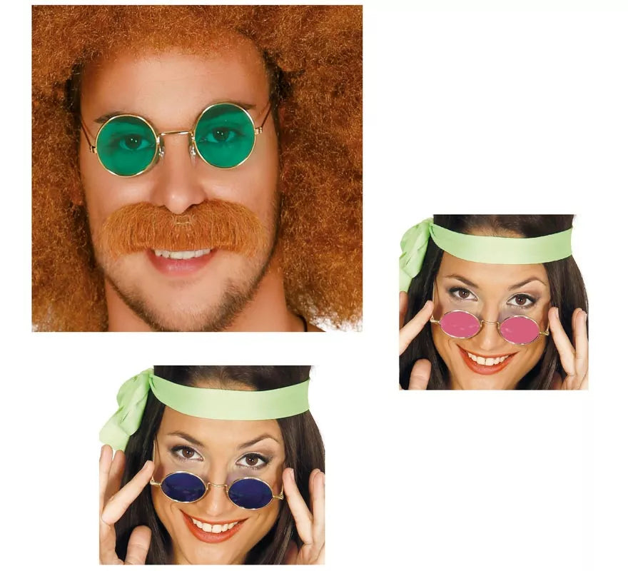 Translation missing: de.Gafas de Hippie circulares en varios colores adulto