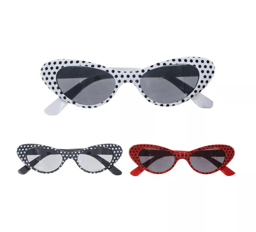 Translation missing: de.Gafas de los años 50 con lunares colores surtidos