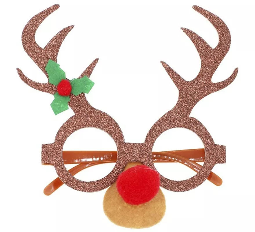 Translation missing: de.Gafas de Navidad de Reno Rodolfo con Cuernos y Nariz
