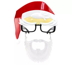 Weihnachtsmann-Brille mit Bart und Hut