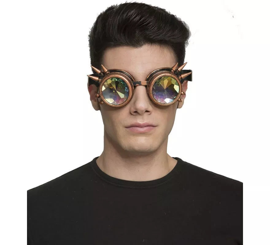 Translation missing: de.Gafas de Steampunk Doradas con Pinchos
