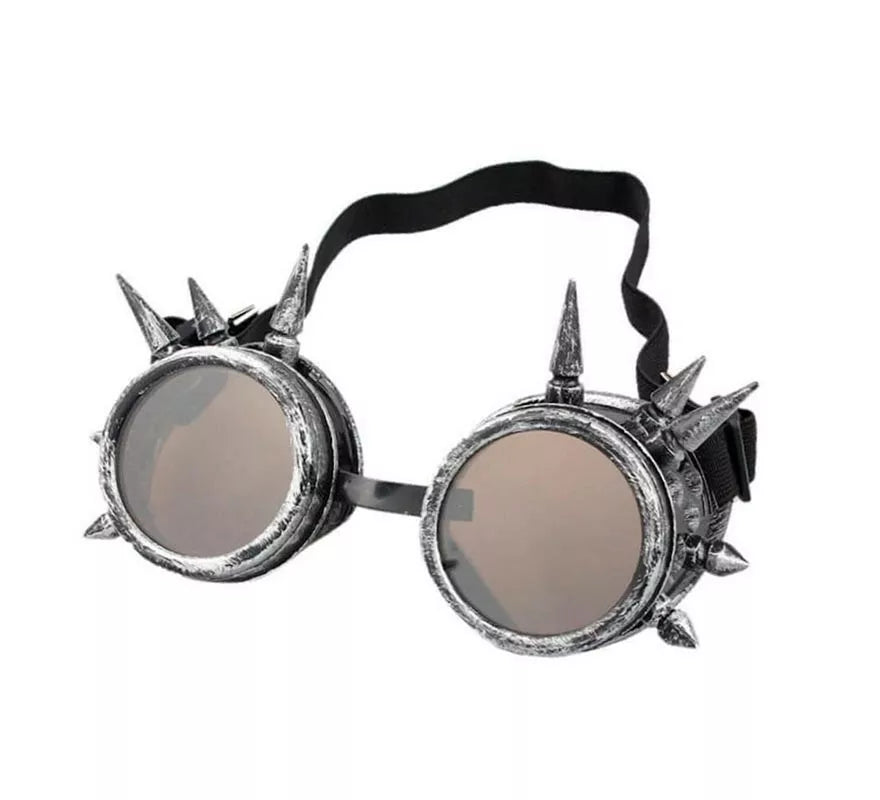 Translation missing: de.Gafas de Steampunk plateada con púas