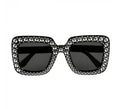 Gafas Disco negras con piedras plateadas