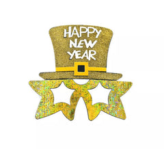 Goldene 'Happy New Year'-Brille