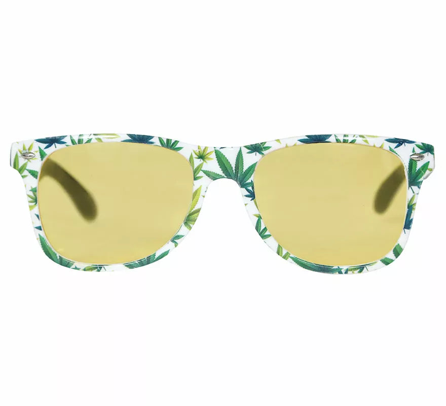 Gafas Marihuana amarillas adulto