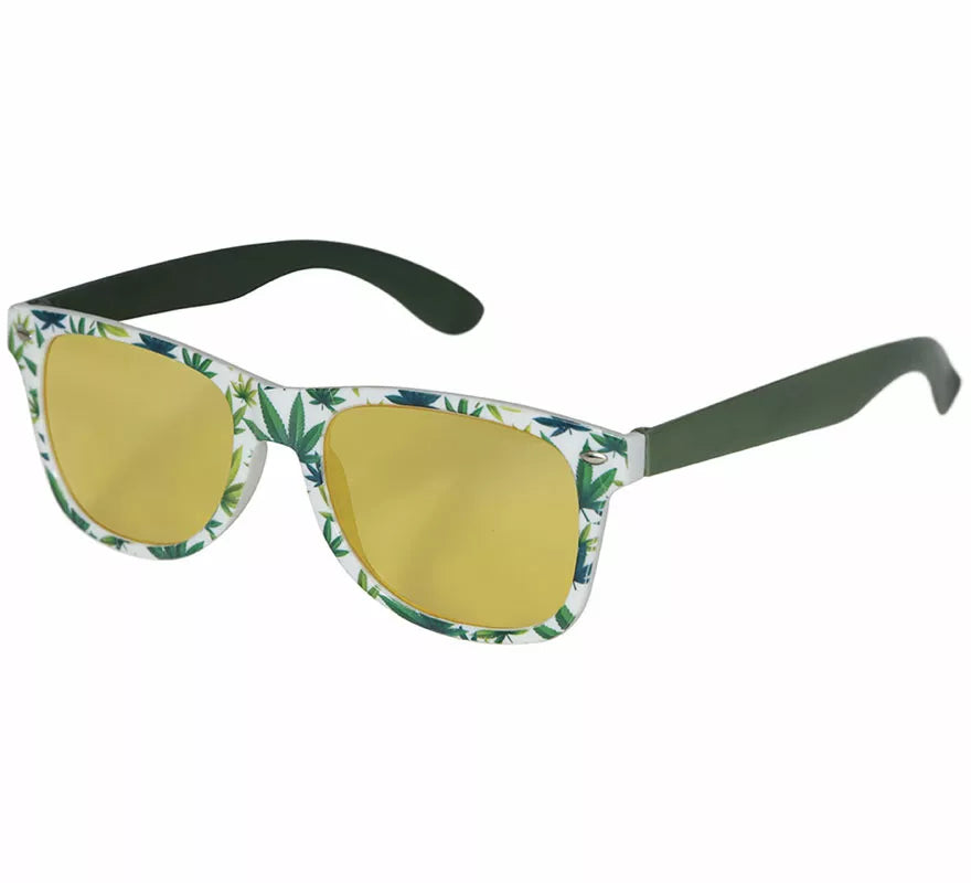 Gafas Marihuana amarillas adulto