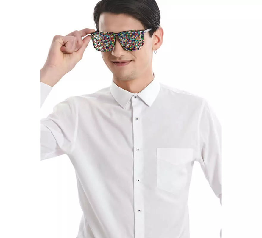 Translation missing: de.Gafas Negras con Brillantes Multicolor