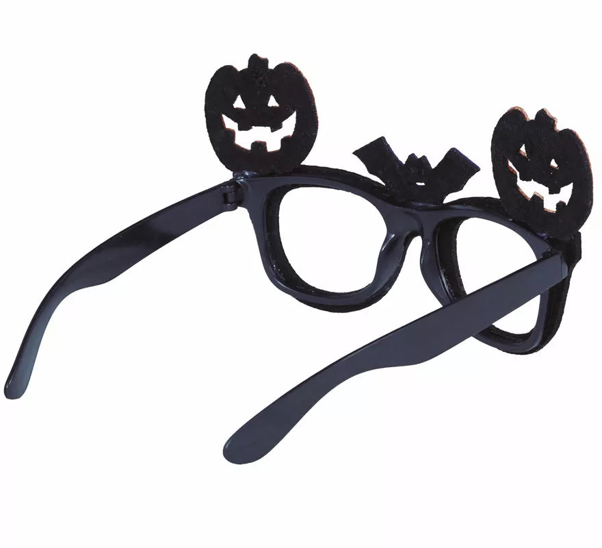 Gafas Negras con Calabazas y Murciélago
