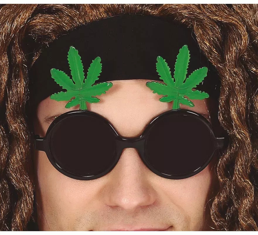 Translation missing: de.Gafas Negras con Hojas de Marihuana