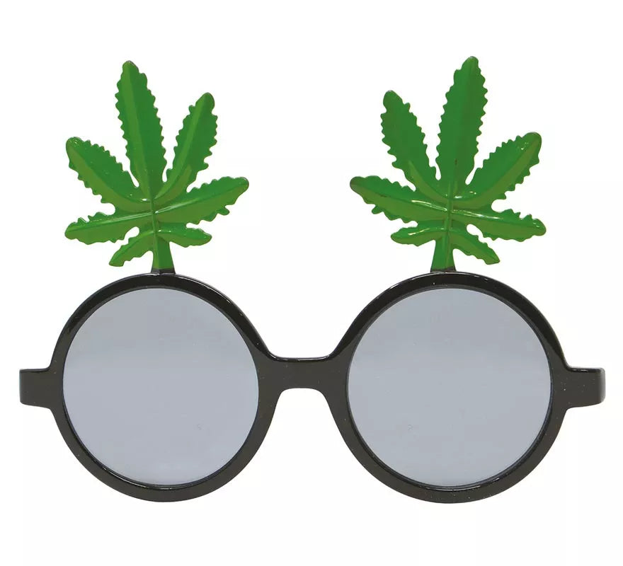 Translation missing: de.Gafas Negras con Hojas de Marihuana