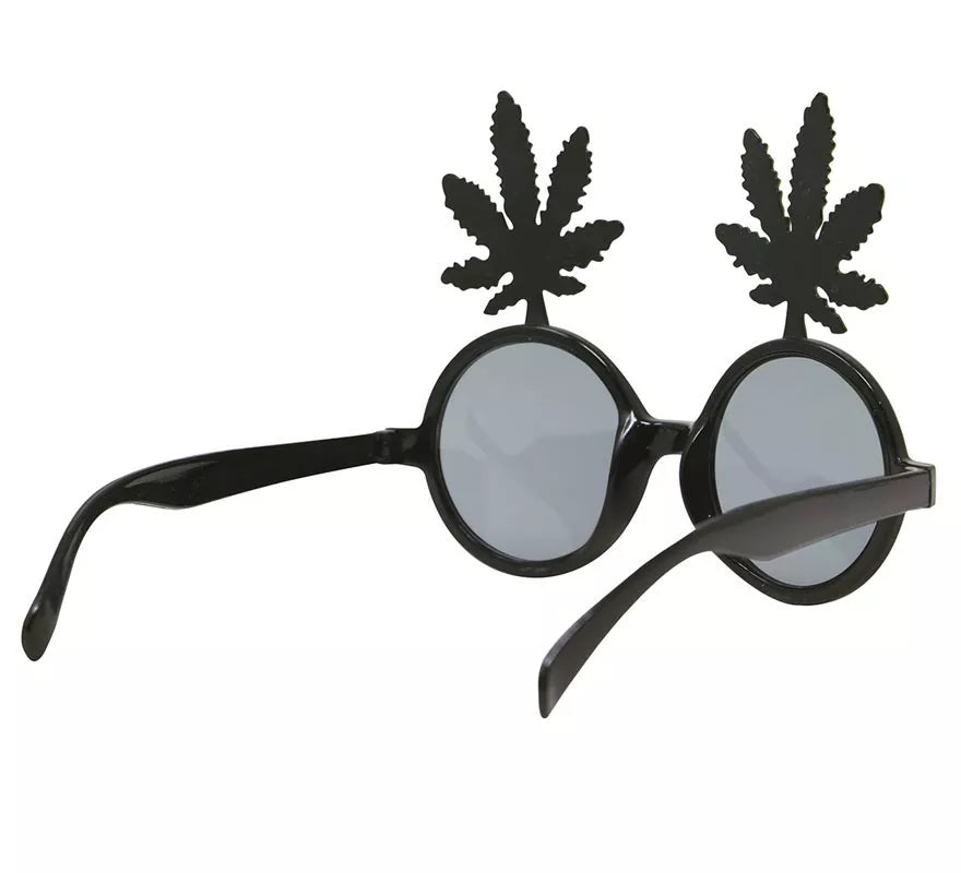 Translation missing: de.Gafas Negras con Hojas de Marihuana