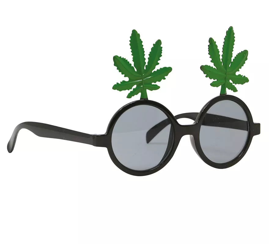 Translation missing: de.Gafas Negras con Hojas de Marihuana