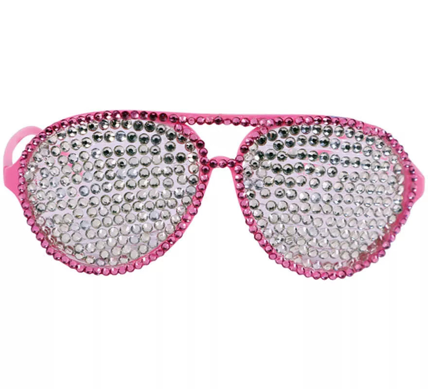 Translation missing: de.Gafas Rosa con Brillantes Plateados
