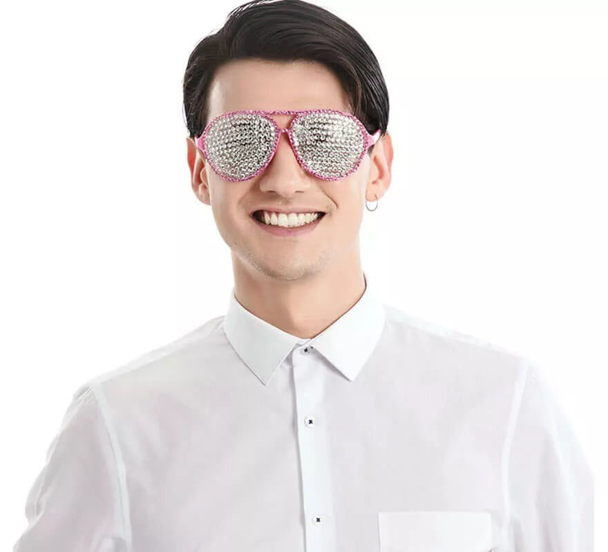 Translation missing: de.Gafas Rosa con Brillantes Plateados
