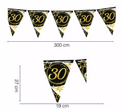 Wimpel 30 Jahre Papier 300 cm 19X27 cm