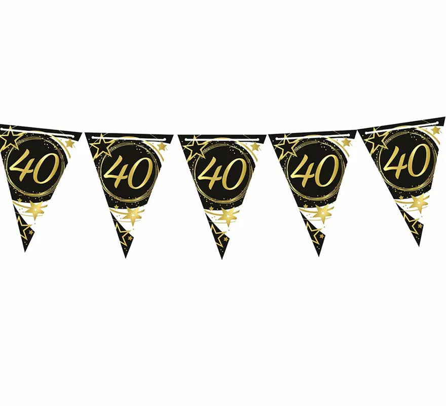 Translation missing: de.Gallardete 40 Años Cumpleaños y Aniversarios de Papel de 300 cm 19X27 cm