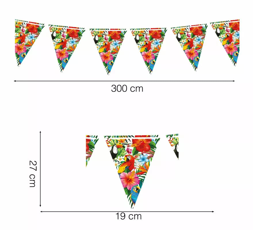 Translation missing: de.Gallardete Estampado de Hawai Papel de 300 cm 19X27 cm