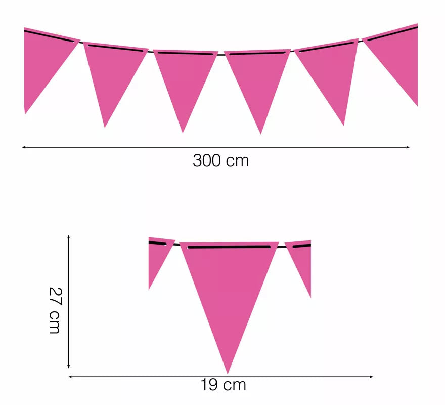 Translation missing: de.Gallardete Neón Fucsia de Papel de 300 cm 19X27 cm