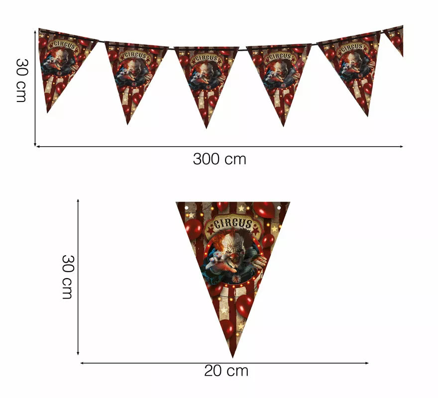 Translation missing: de.Gallardete Payaso de Papel de 300 cm 19X27 cm