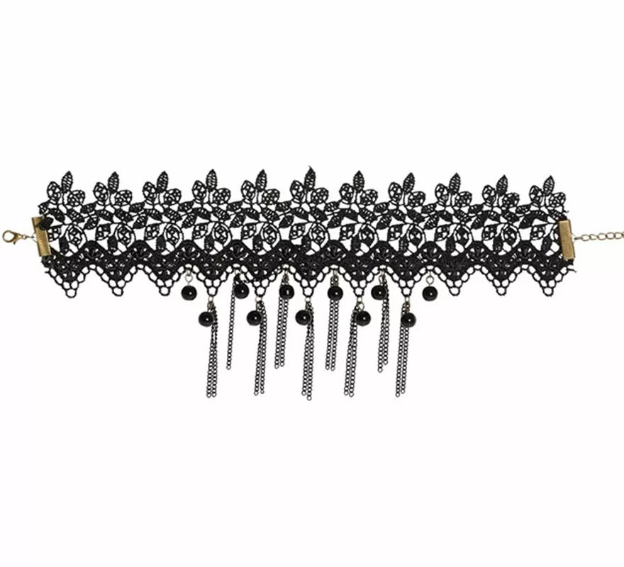 Translation missing: de.Gargantilla con Perlas negras y Cadenas