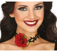 Stachelhalsband mit Rose