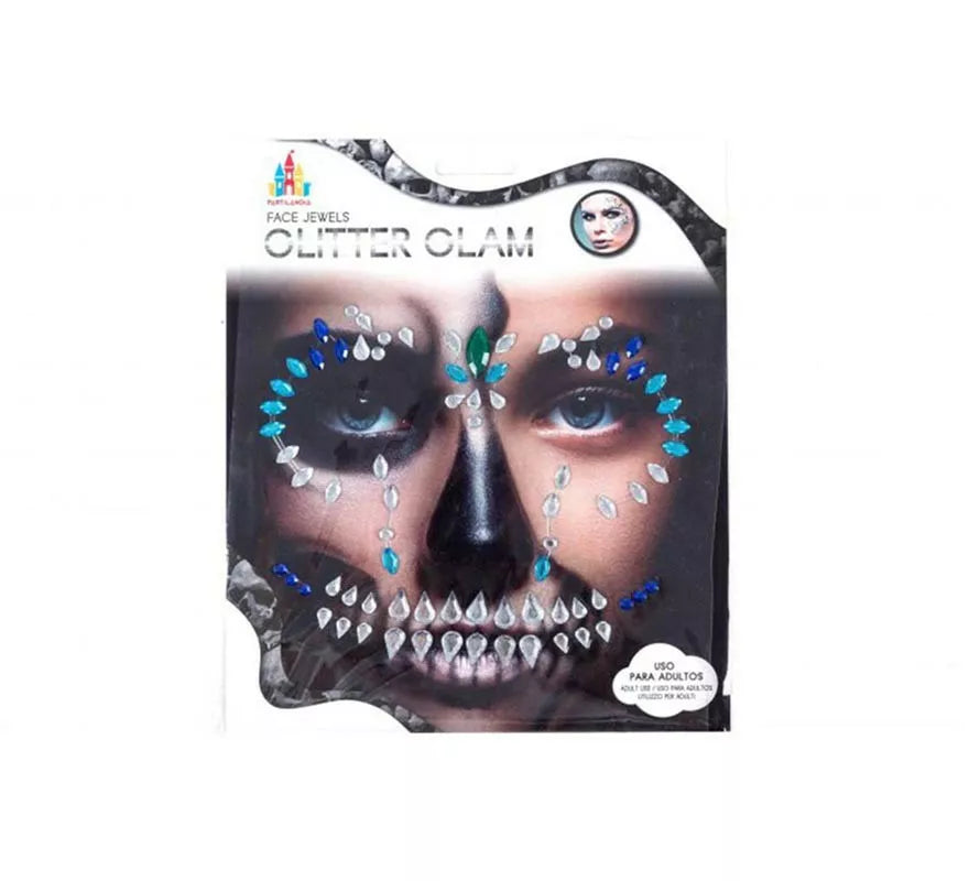 Translation missing: de.Gemas Faciales Adhesivas Calavera azul
