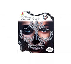 Klebende Gesichts-Edelsteine Totenkopf-Silbertropfen