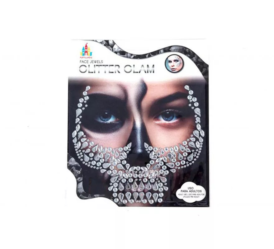 Translation missing: de.Gemas Faciales Adhesivas Calavera gris