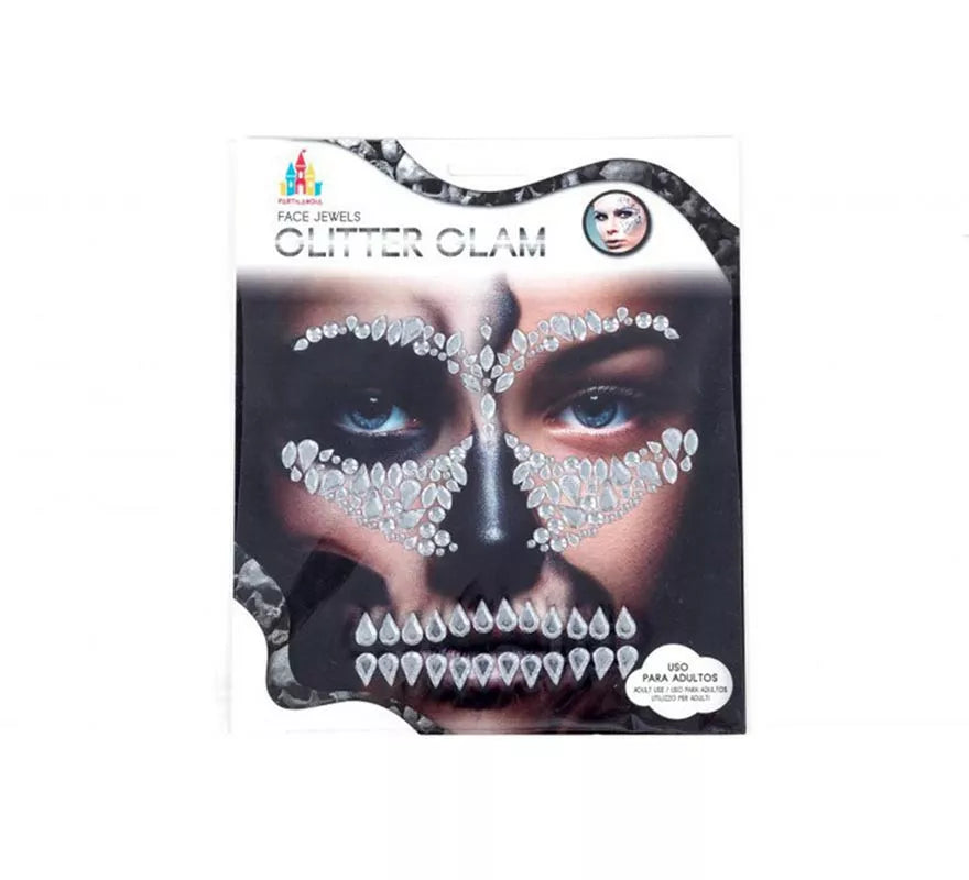 Translation missing: de.Gemas Faciales Adhesivas Calavera plateada