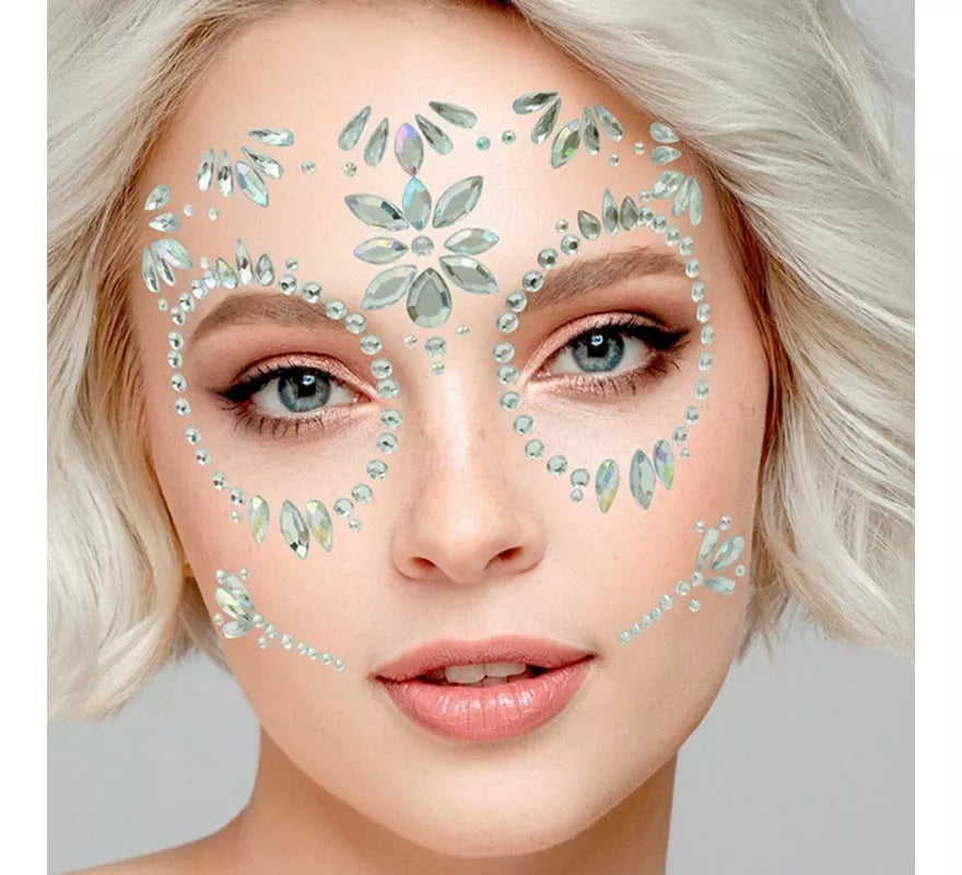 Translation missing: de.Gemas Faciales Adhesivas de Catrina Día de Los Muertos con Diamante