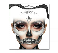 Fashion Facial Gems Schwarz-weißer Totenkopf