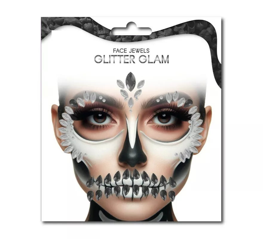 Translation missing: de.Gemas Faciales Fashion Calavera blanca y negra