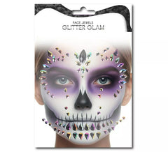 Mehrfarbige Tropfen von Facial Gems Fashion Skull
