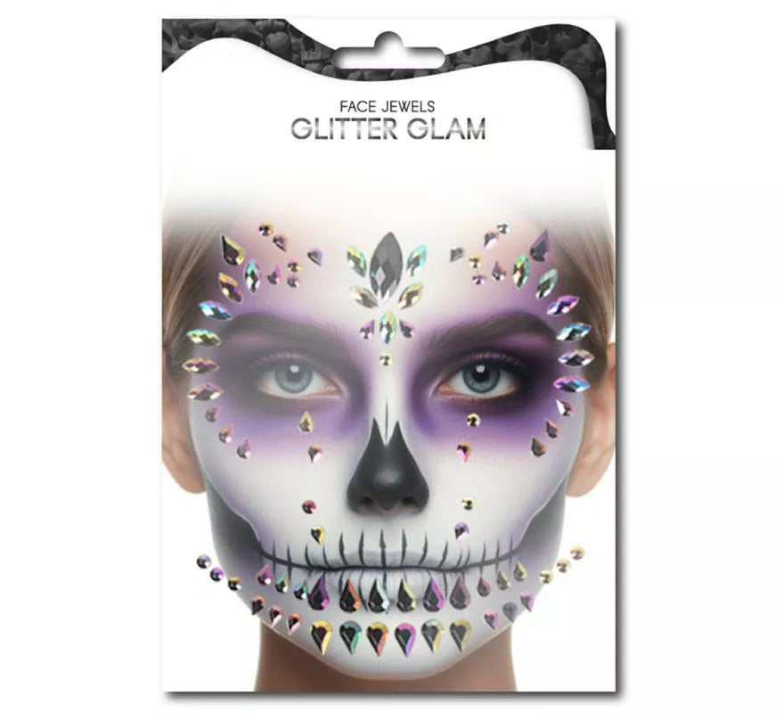 Translation missing: de.Gemas Faciales Fashion Calavera gotas multicolor