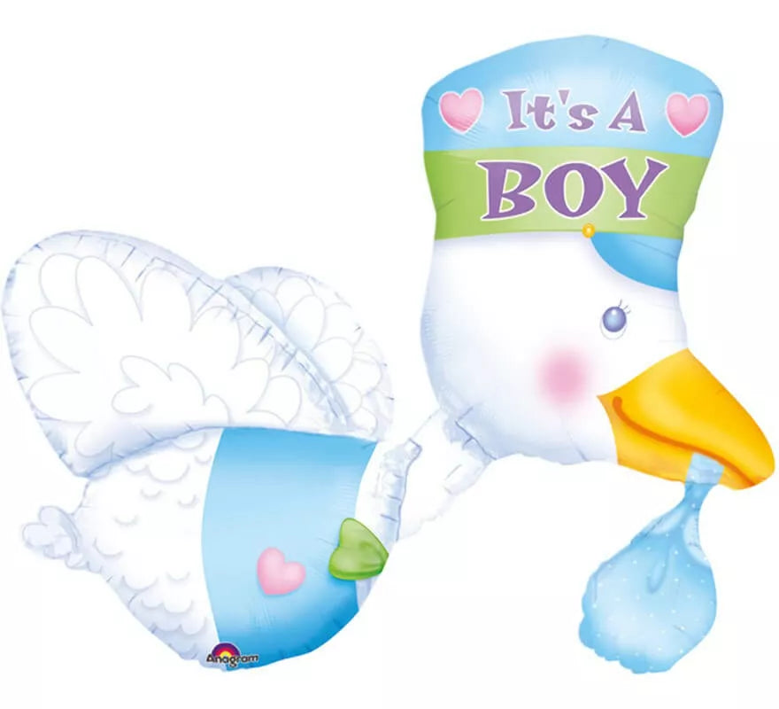 Translation missing: de.Globo Cigüeña con Bebé niño de 58x81 cm