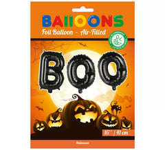 BOO Schwarzer Folienballon 41 cm