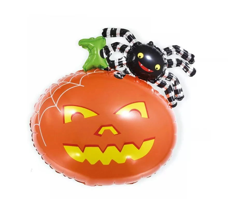 Translation missing: de.Globo de Foil Calabaza y araña de 65 cm