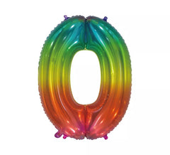 75 cm Transparenter Folienballon Regenbogen Farbe Nummer 0