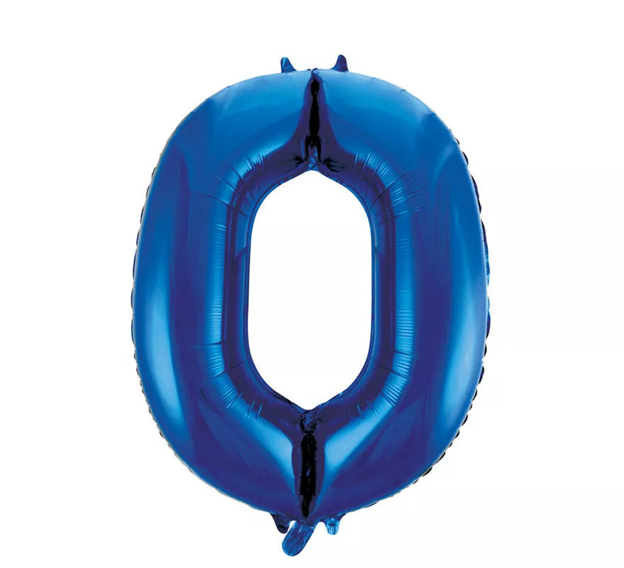 Translation missing: de.Globo de Foil Número 0 Color Azul de 86 cm
