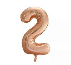 Folienballon Nummer 2 Farbe Roségold von 86 cm