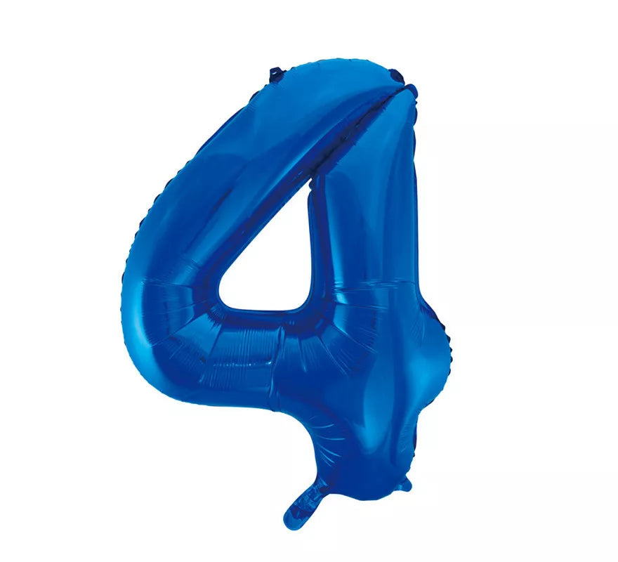 Translation missing: de.Globo de Foil Número 4 Color Azul de 86 cm