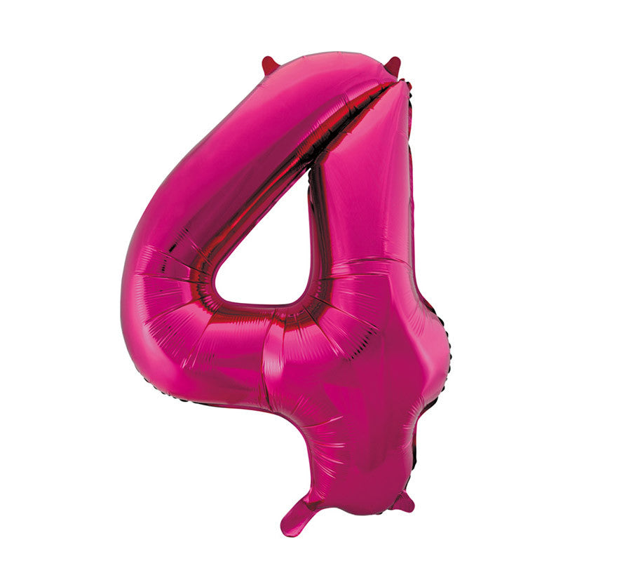 Translation missing: de.Globo de Foil Número 4 Color Rosa de 86 cm